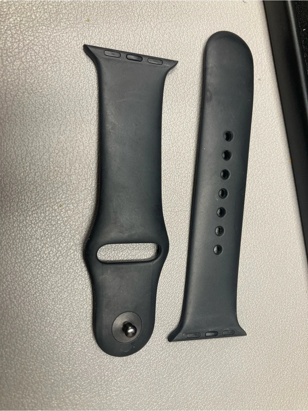 Apple Watch series 1 38mm s/m adjustable band black aluminum case Ion-X glass